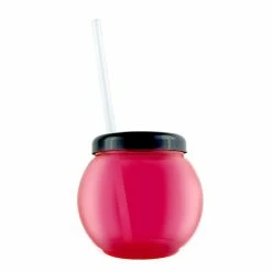 Wholesale ✨ BarMan BarConic® Pink Fishbowl Plastic Drinkware - 20 Ounce - With Lid And Straw 👍