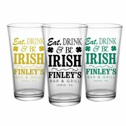 Discount 🔥 BarMan CUSTOMIZABLE - 16oz Pint / Mixing Glass - Eat, Drink And Be Irish 😍 -BarMan - shop pint glass irish web 5 700x700