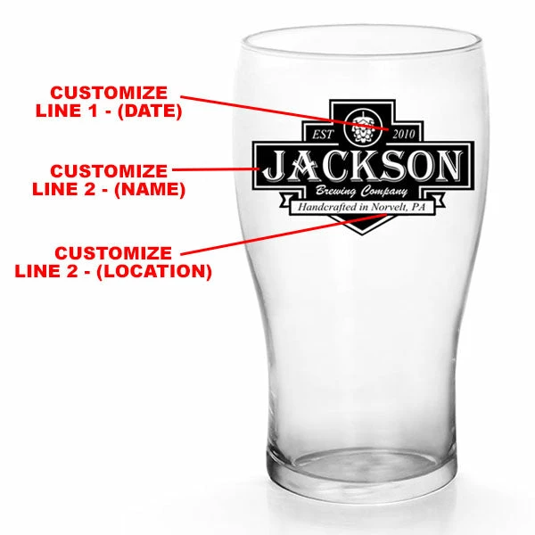 Discount 👏 BarMan CUSTOMIZABLE - 20oz Imperial Pub Glass - Brewing Company Badge 🔥 2 Discount 👏 BarMan CUSTOMIZABLE - 20oz Imperial Pub Glass - Brewing Company Badge 🔥 - Image 2