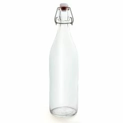 Deals 🔔 BarMan Round Glass Bottle W/ Swing Top - Available In 1 Liter Or 17 Ounce 🌟 -BarMan - shop round clear bottle swing top 1l 1 700x700