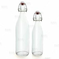 Deals 🔔 BarMan Round Glass Bottle W/ Swing Top - Available In 1 Liter Or 17 Ounce 🌟