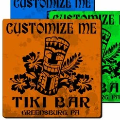 Flash Sale 🥰 BarMan CUSTOMIZABLE Coaster - 3.5in Square Foam - Tiki Design 🥰
