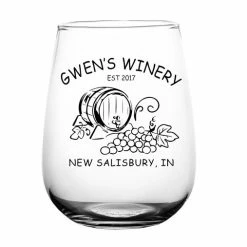 Wholesale ⭐ BarMan CUSTOMIZABLE - Stemless Wine Glass - 17 Ounce - Wine Barrel 🎁 -BarMan - shop stemless wine glass barrel web 700x700