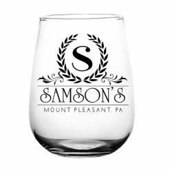 Best reviews of ✔️ BarMan CUSTOMIZABLE - Stemless Wine Glass - 17 Ounce - Crest Design 2 ???? -BarMan - shop stemless wine glass crest2 web 700x700