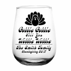 Best reviews of ⭐ BarMan CUSTOMIZABLE - Stemless Wine Glass - 17 Ounce - Gobble Gobble 🥰 -BarMan - shop stemless wine glass gobble web 700x700