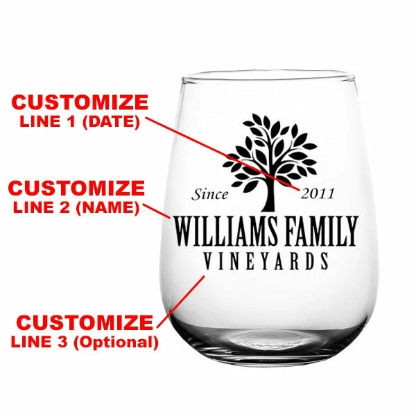 Best deal ⌛ BarMan CUSTOMIZABLE - Stemless Wine Glass - 17 Ounce - Family Tree 🎉 2 Best deal ⌛ BarMan CUSTOMIZABLE - Stemless Wine Glass - 17 Ounce - Family Tree 🎉 - Image 2