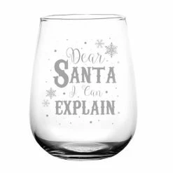 Coupon ✨ BarMan Dear Santa Stemless Wine Glass 💯