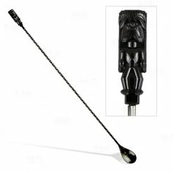 Hot Sale 😉 BarMan Olea™ Tiki Butt Ku Gun Metal Plated Bar Spoon - 40cm 👏