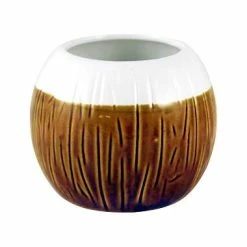 Outlet ⌛ BarMan BarConic® Tiki Drinkware - Ceramic Coconut Mug - 16 Ounce 🤩