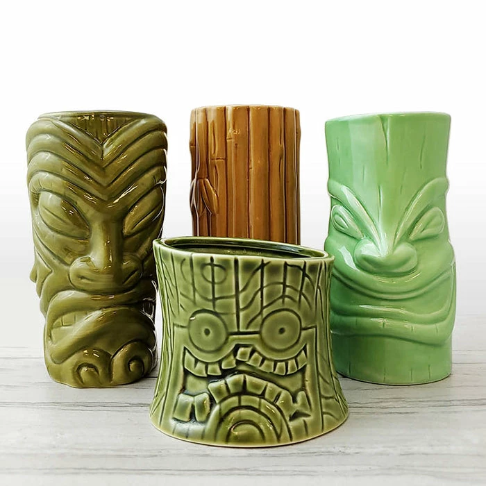 Outlet ⌛ BarMan Tiki Mugs Drinkware Package 4 - Set Of 4 ⌛ 1 Outlet ⌛ BarMan Tiki Mugs Drinkware Package 4 - Set Of 4 ⌛
