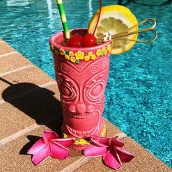 Best deal 🤩 BarMan BarConic® Tiki Drinkware - Pink Flower Goddess - 12 Ounce 🌟 -BarMan - shop tiki mug pink lei bpc 6 700x700