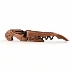 Outlet 🔔 BarMan Corkscrew - Copper Plated Double Lever W/ Embellished Etching 🎉 -BarMan - shop twine embellished corkscrew copper bpc 1 700x700