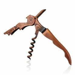 Outlet ๐ BarMan Corkscrew - Copper Plated Double Lever W/ Embellished Etching ๐