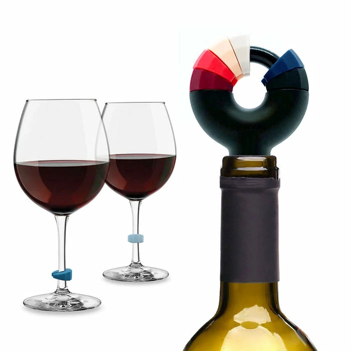 Brand new ๐ BarMan Bottle Stopper With 8 Wine Charms ๐ 1 Brand new ๐ BarMan Bottle Stopper With 8 Wine Charms ๐