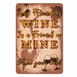 Outlet ⭐ BarMan Metal Bar Sign - Customized - Wine Friend - 12" X 18" 👏